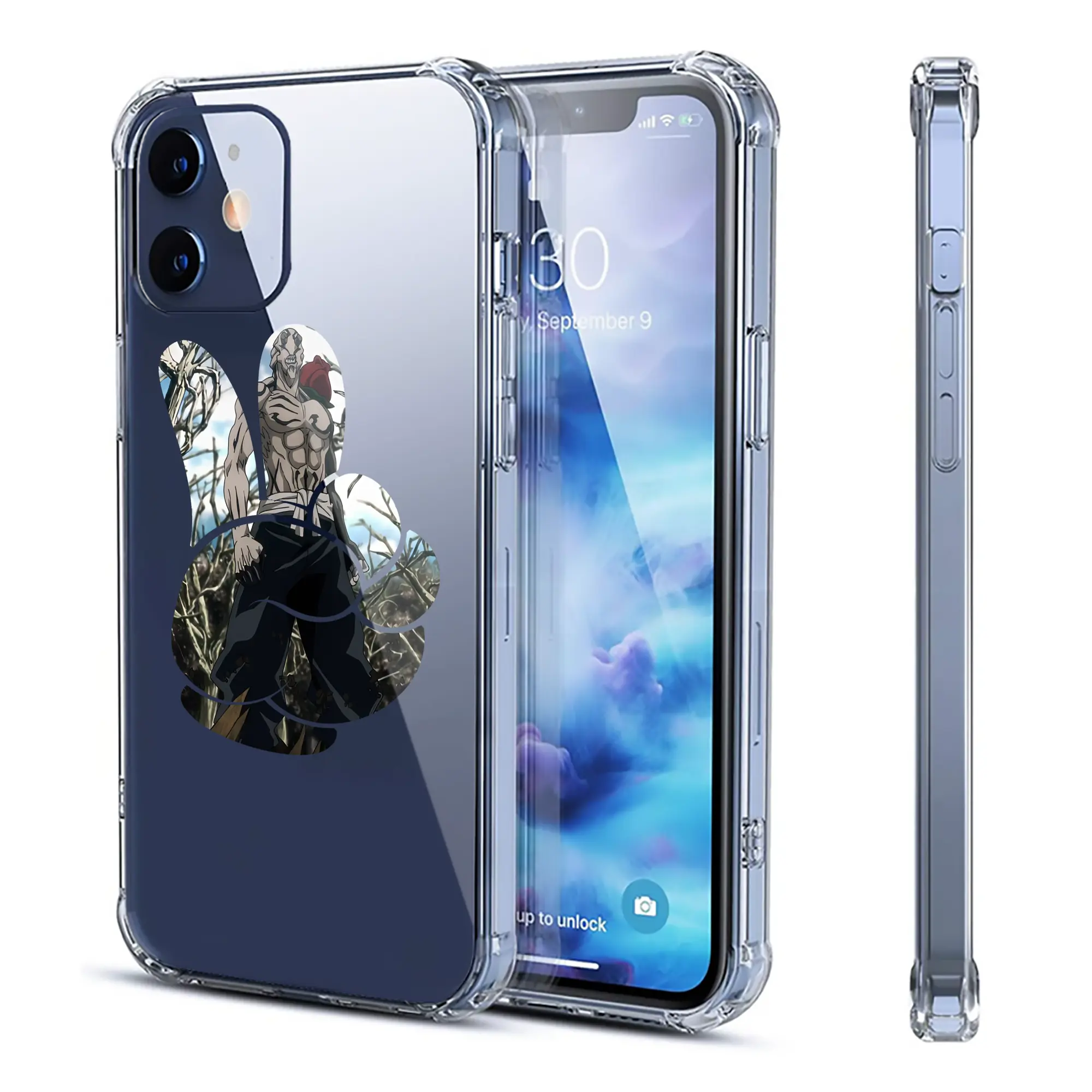 呪術廻戦 グッズ,花御 - IPhone 12シリーズ対応 ・ 透明スマホケース ・ クリアソフトケース ・ TPU素材 ・ 耐衝撃 ・ 高密着 ・ 防汚 防指紋 ・ 簡単着脱